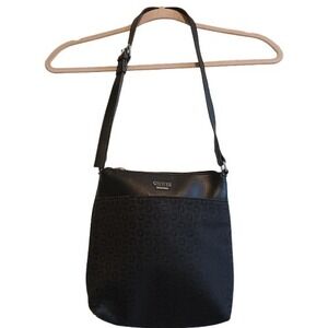 GUESS Black Logo Crossbody Bag‎ Adjustable Strap Medium Purse Women's